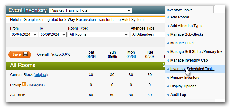 Scheduling Inventory Tasks in Passkey