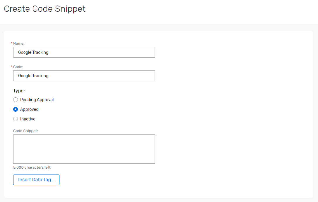 Adding JavaScript Code Snippets to Your Account