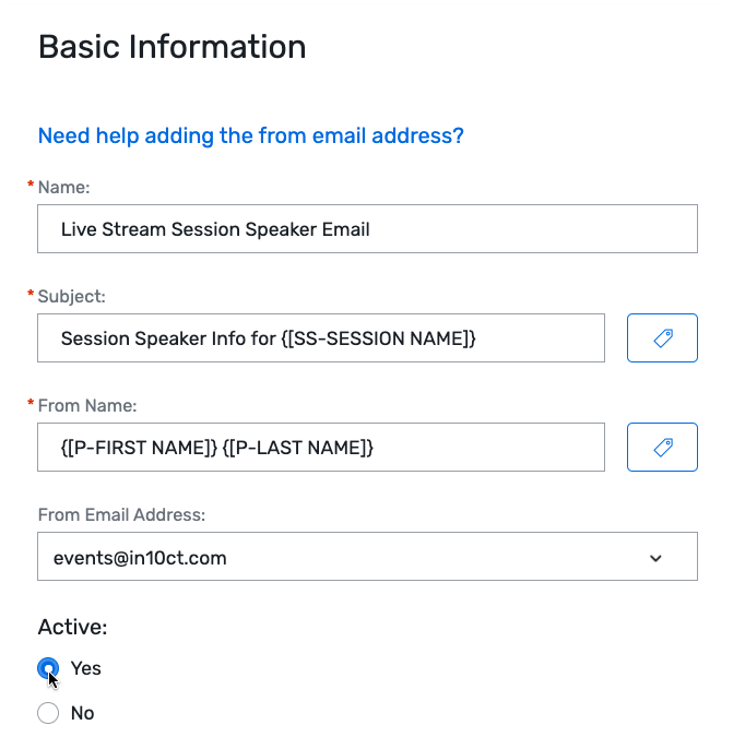 Sharing Virtual Session Links with Hosts and Speakers