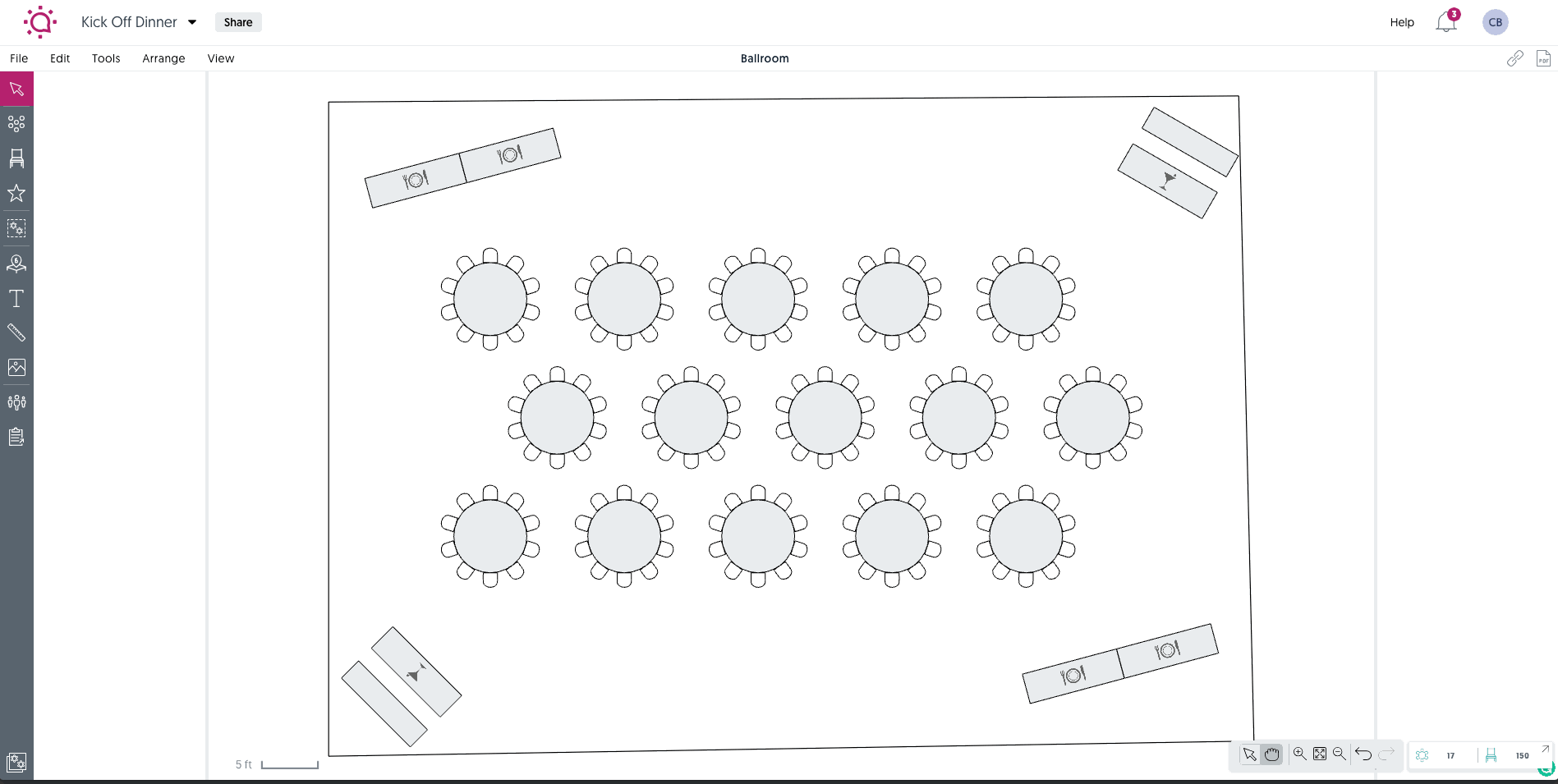 Numbering and Labeling Tables in Event Diagramming