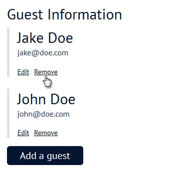 Registering or Unregistering a Guest