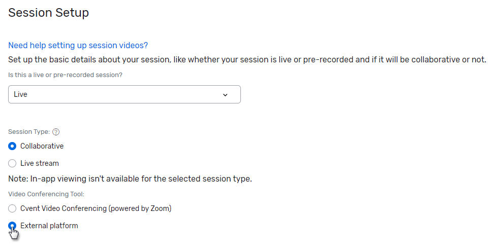 Integrating Webex with Your Sessions