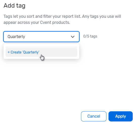 Creating and Assigning Tags to Reports
