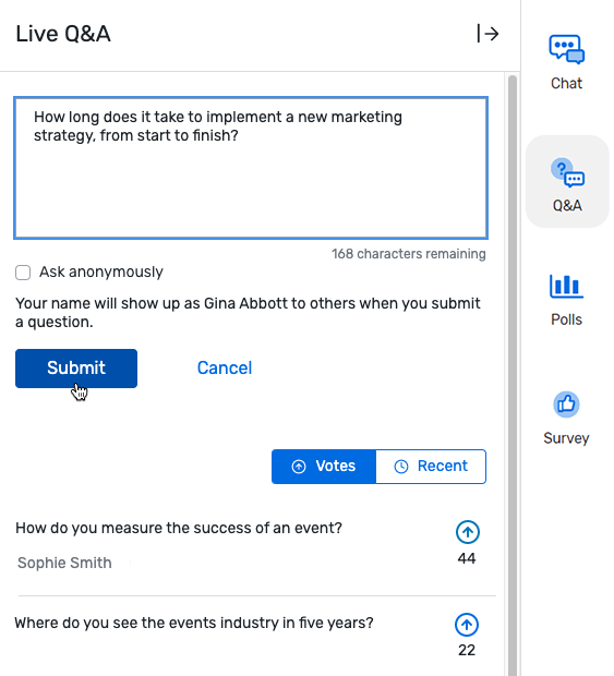 Participating in Sessions on the Attendee Hub Website