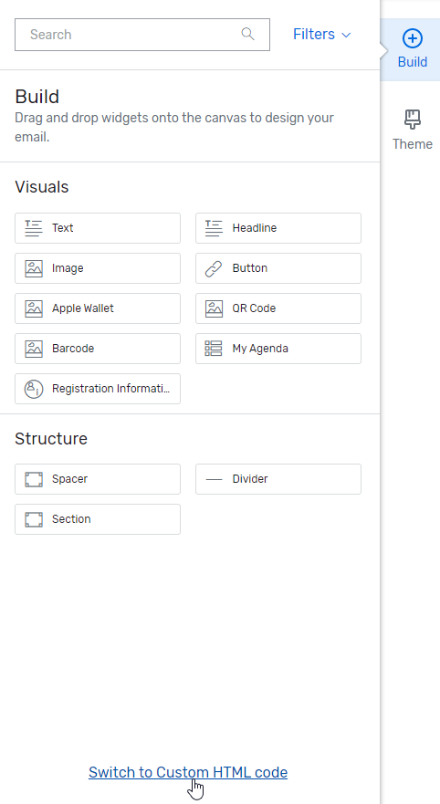 Creating an Event Email