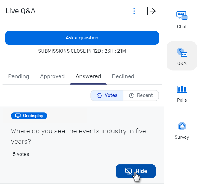 Moderating Live Q&A on the Attendee Hub Website and App