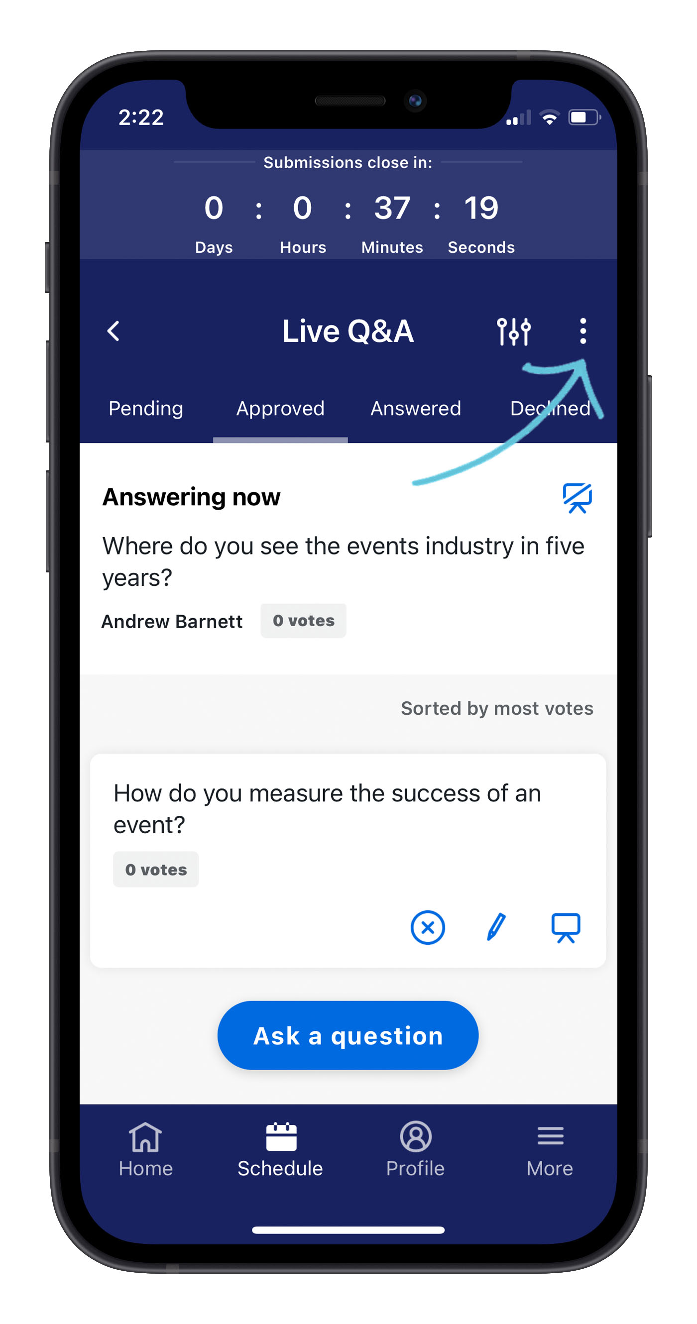 Moderating Live Q&A on the Attendee Hub site and App