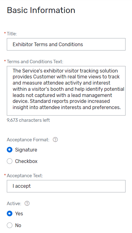 Adding Terms and Conditions to the Onsite Check-In Process