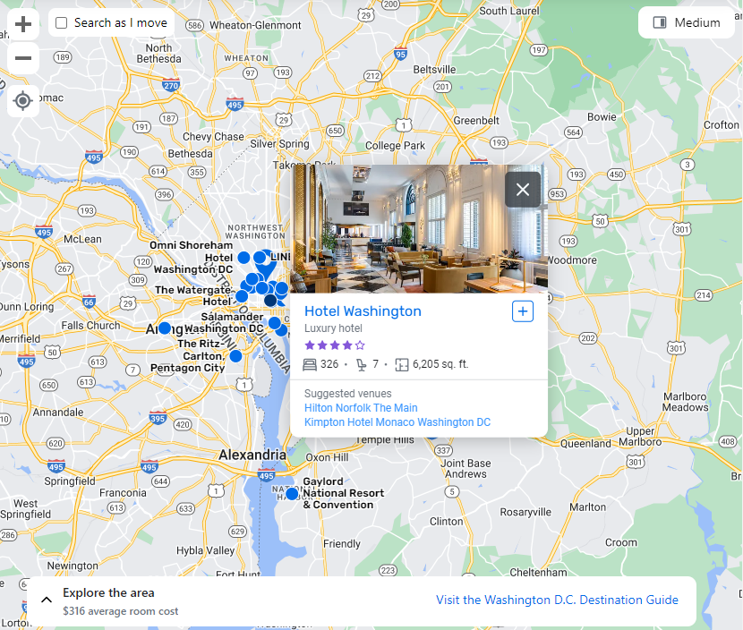 Map feature on the Supplier Network search results page.