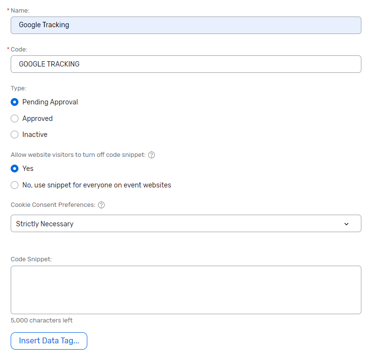 Adding JavaScript Code Snippets to Your Account
