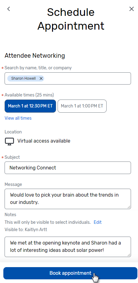 Managing Appointments in Attendee Hub