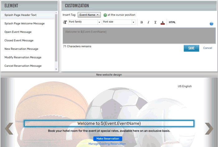 Managing Text Elements on the Passkey Booking Website