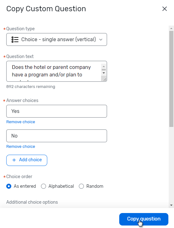 Copying Questions