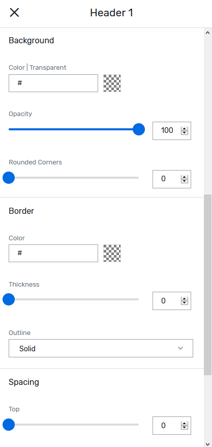 Update the appearance of Header 1