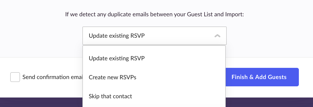 How do I update existing guest info in my guest list?