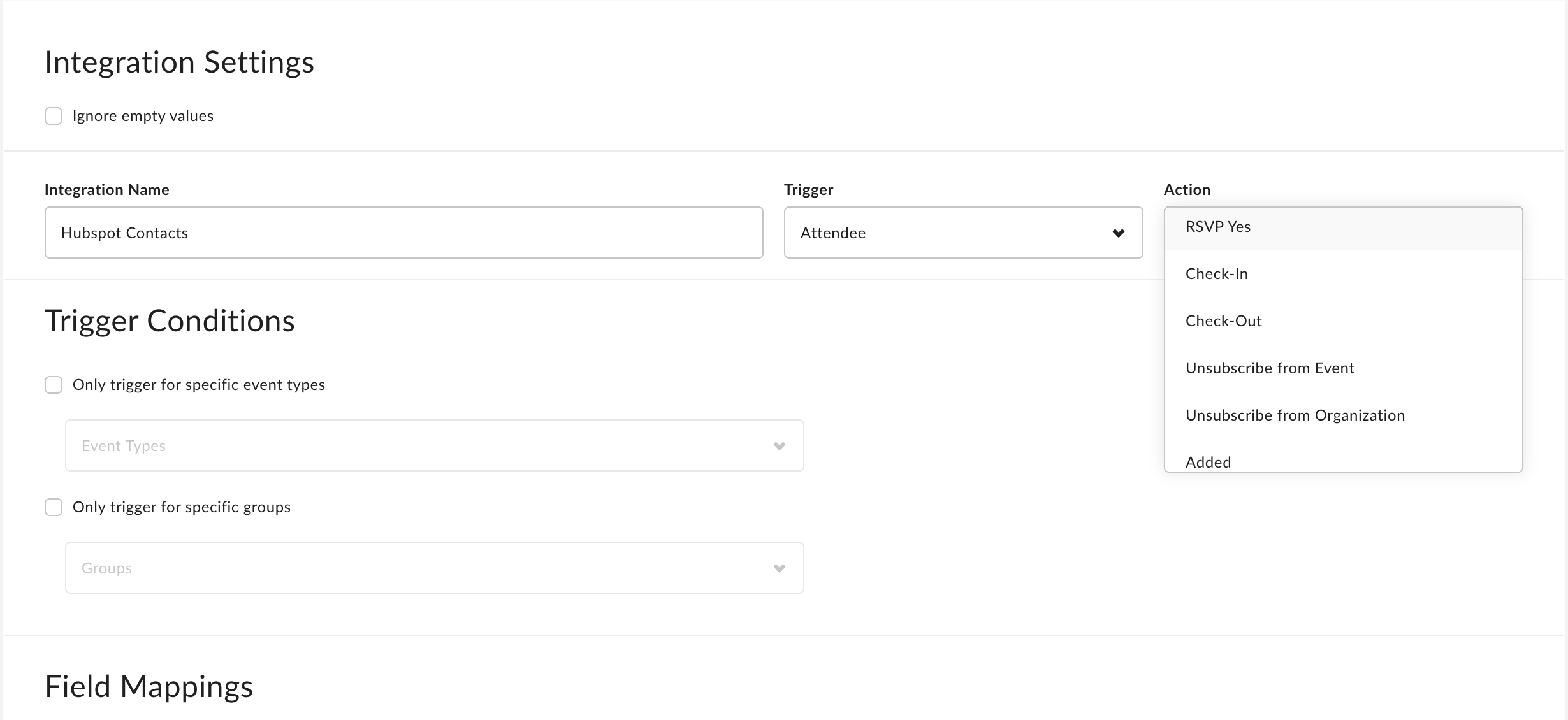 2. Setting up a HubSpot integration trigger