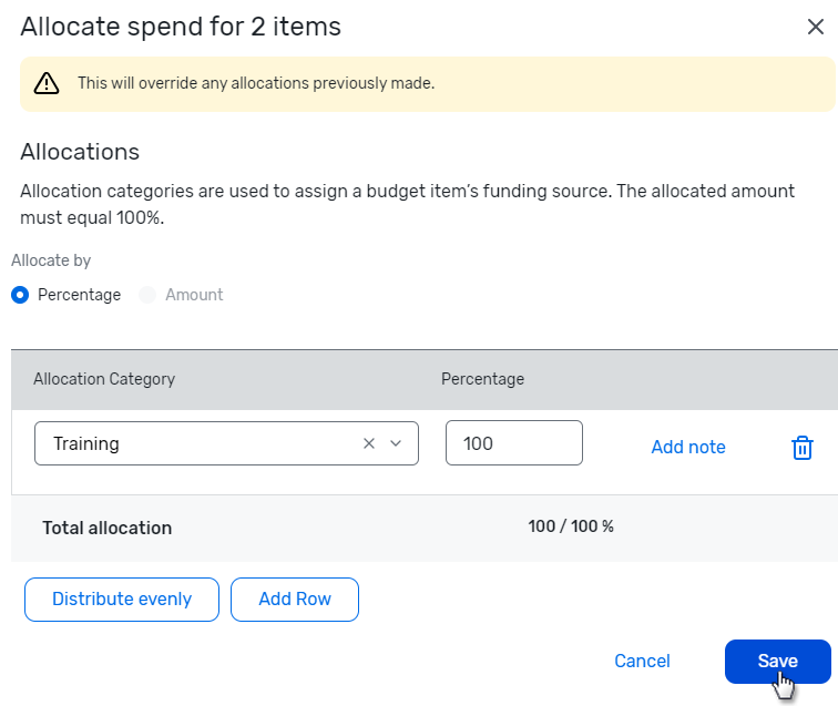 The Save button is highlighted in the Bulk Allocate prompt