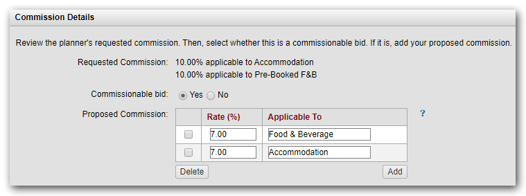 Commission Details section with two proposed commissions added.