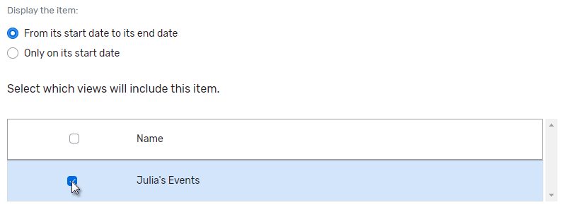 Creating Internal Calendars